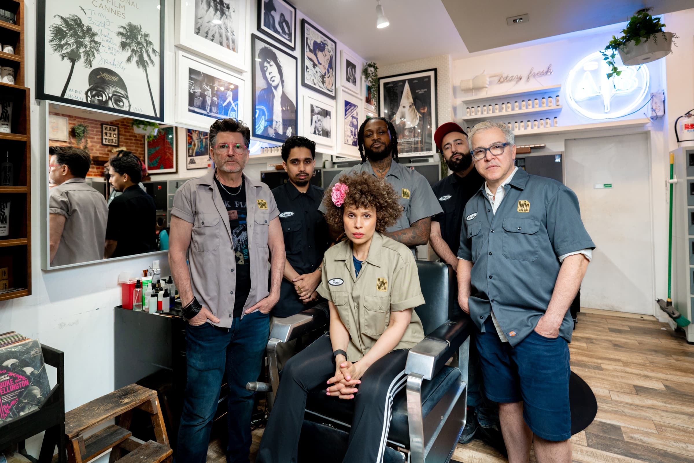 The Artisan Barber team inside the barbershop